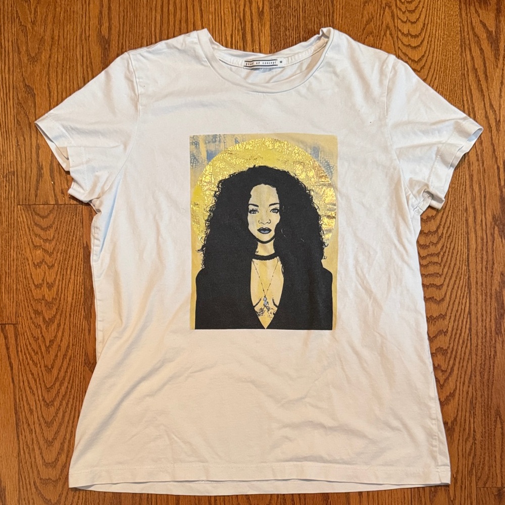 Proof of Concept Graphic Tee with Artistic Portrait of Rhianna